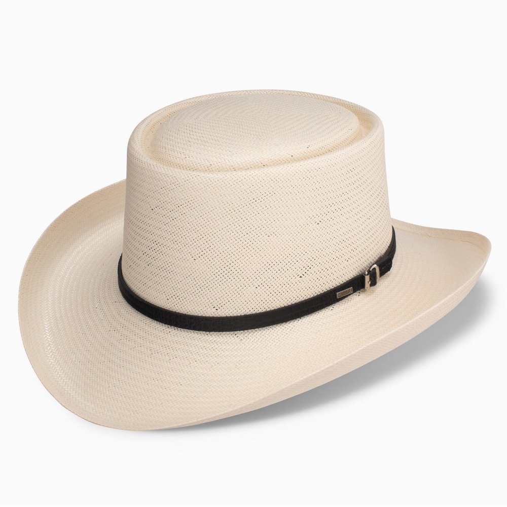 $180 Resistol Western 10X Gambler Natural Cowboy Hat RSGMBR-253281 Sz 7 1/2 EUC